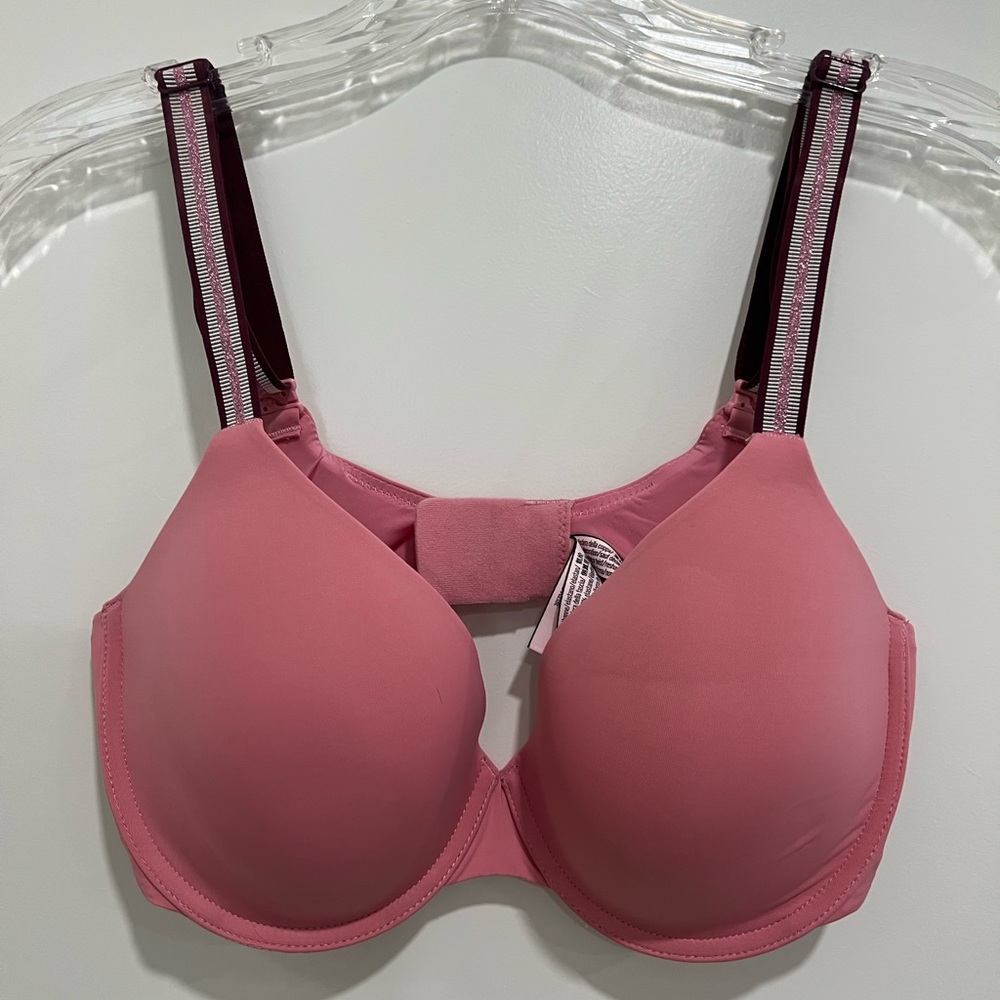 Victoria's Secret Pink Bra with Burgundy Straps